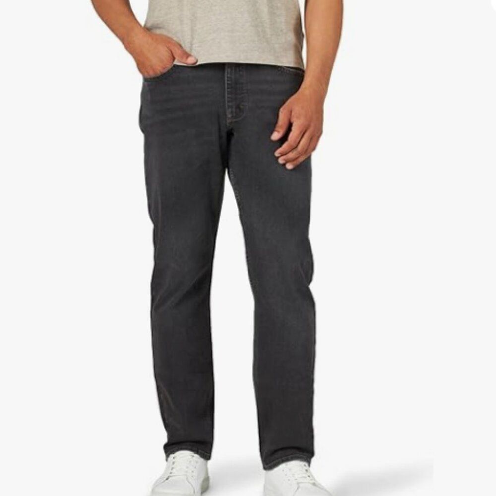 Wrangler Authentics Stretch Denim Jeans Men 32x36 Gray Athletic Fit NWT